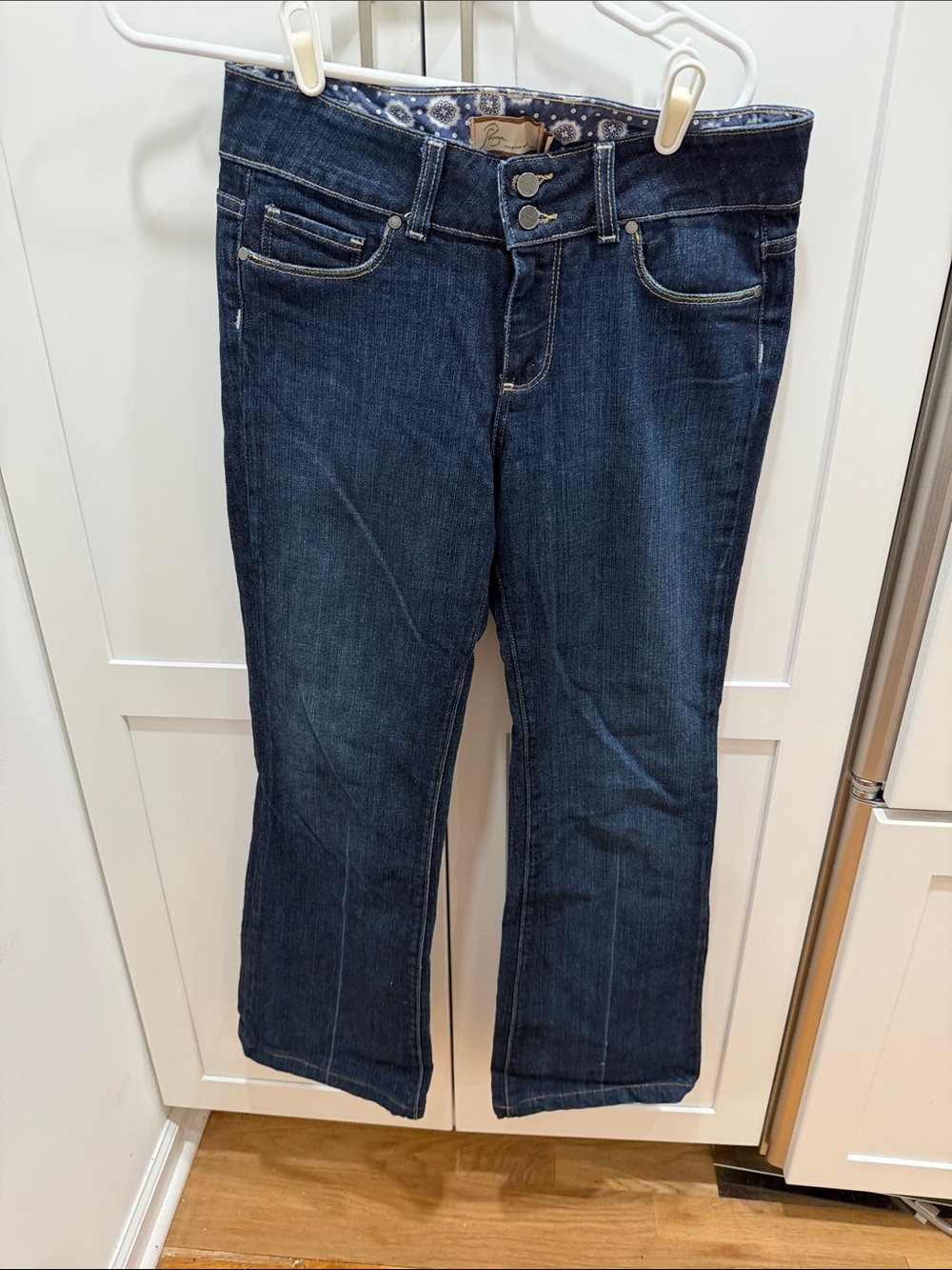 PAIGE Women's Dark Blue Boot Cut Jeans